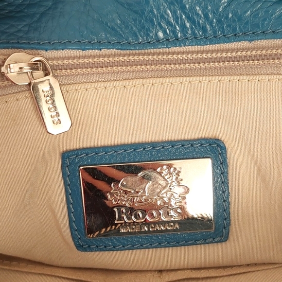 Roots small blue leather stachel / crossbody bag - Picture 14 of 15